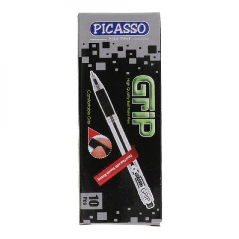 Grip Picasso Black Ballpoint Pen - Box Pack (10 Units)
