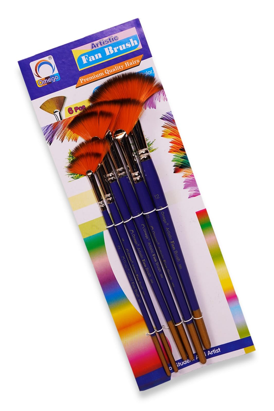 Omega Artist Fan Shaped Brushes - Pack of 6 (NO.888NB6)