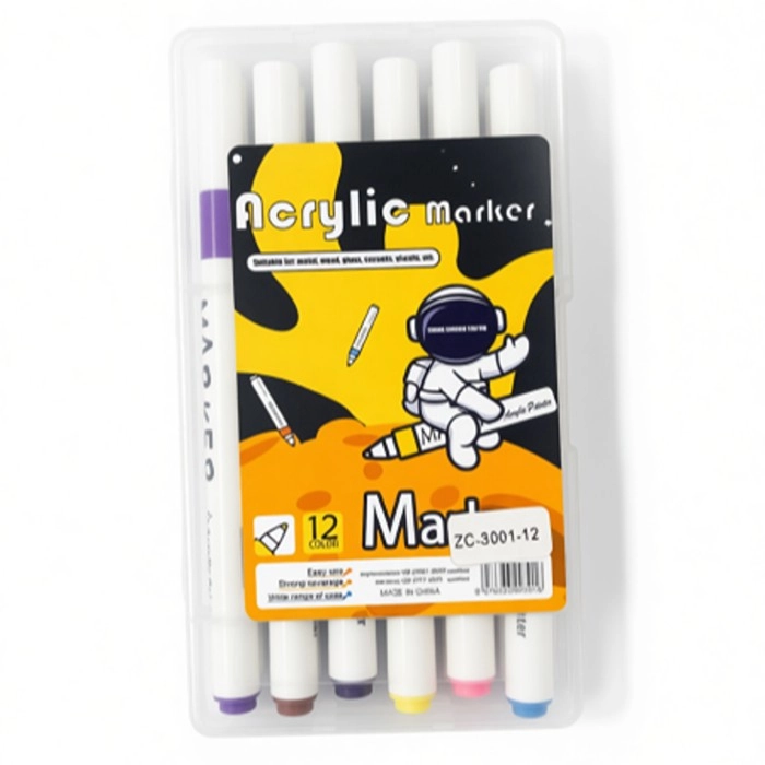 12 Color Acrylic Paint Markers - Multi-Surface Set