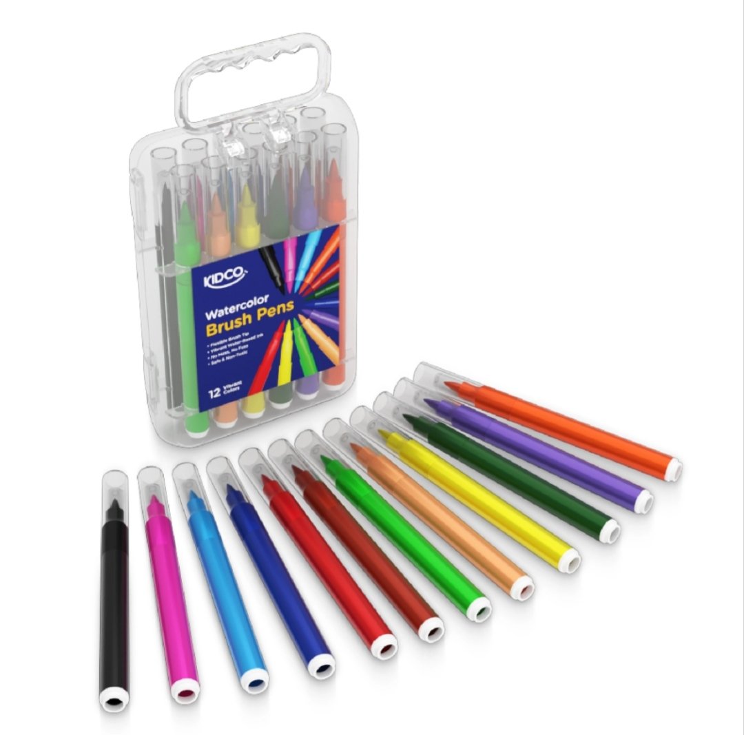 Kidco Water Color Brush Markers - Pack of 12