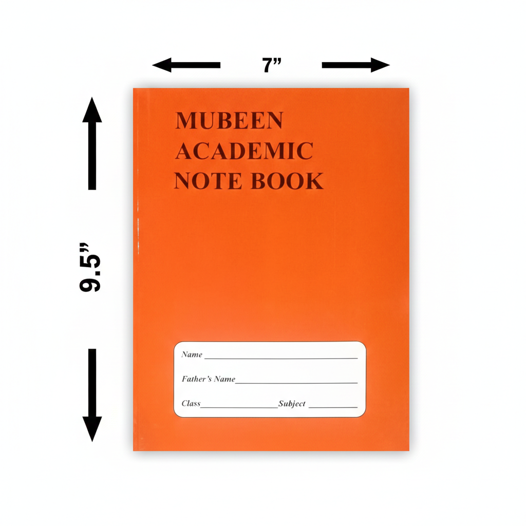Mubeen Academic Grid Notebook – 200 Pages (7 x 9.5 Inches)