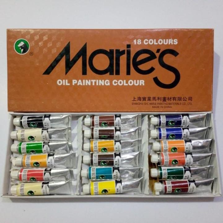 Marie's Extra-Fine Artists' Oil Painting Colour Set – 18 Colors (12ml Tubes)