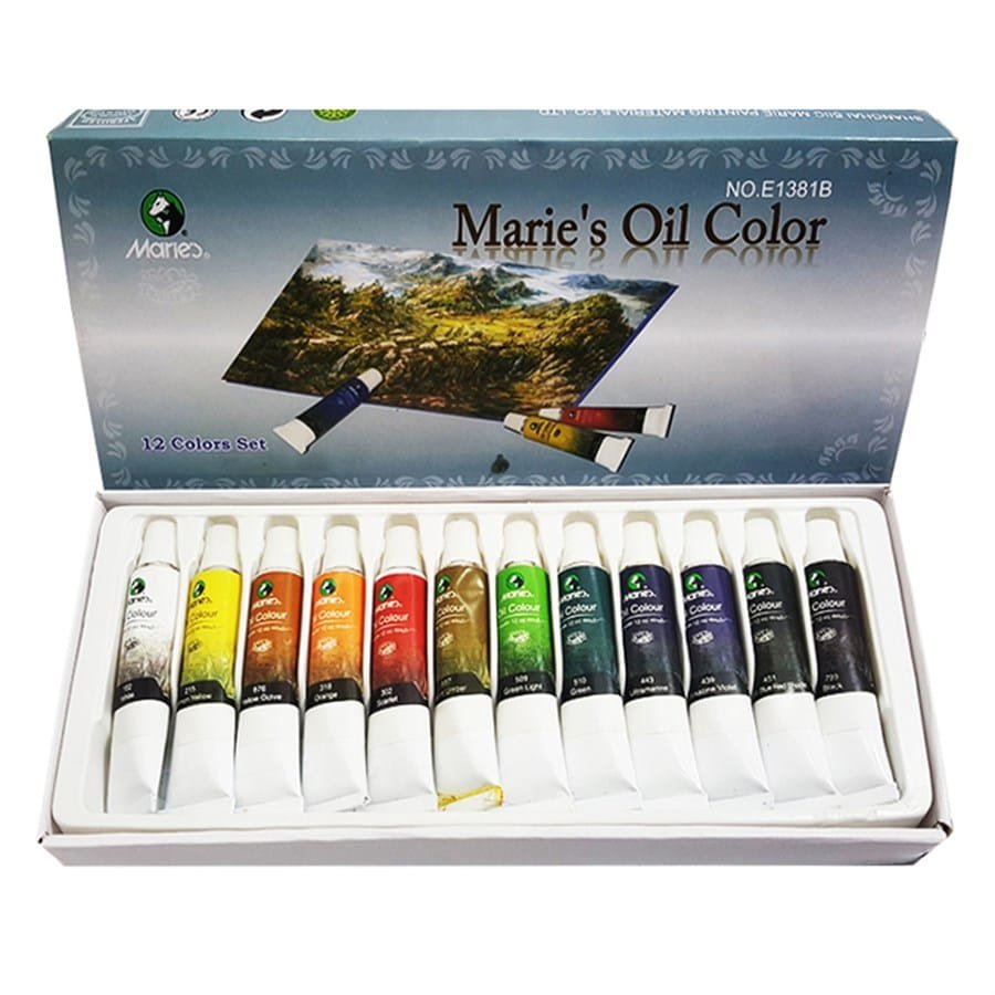 Marie’s Oil Color Paint Set (NO.E1381B) – 12 Colors, 12ml Tubes