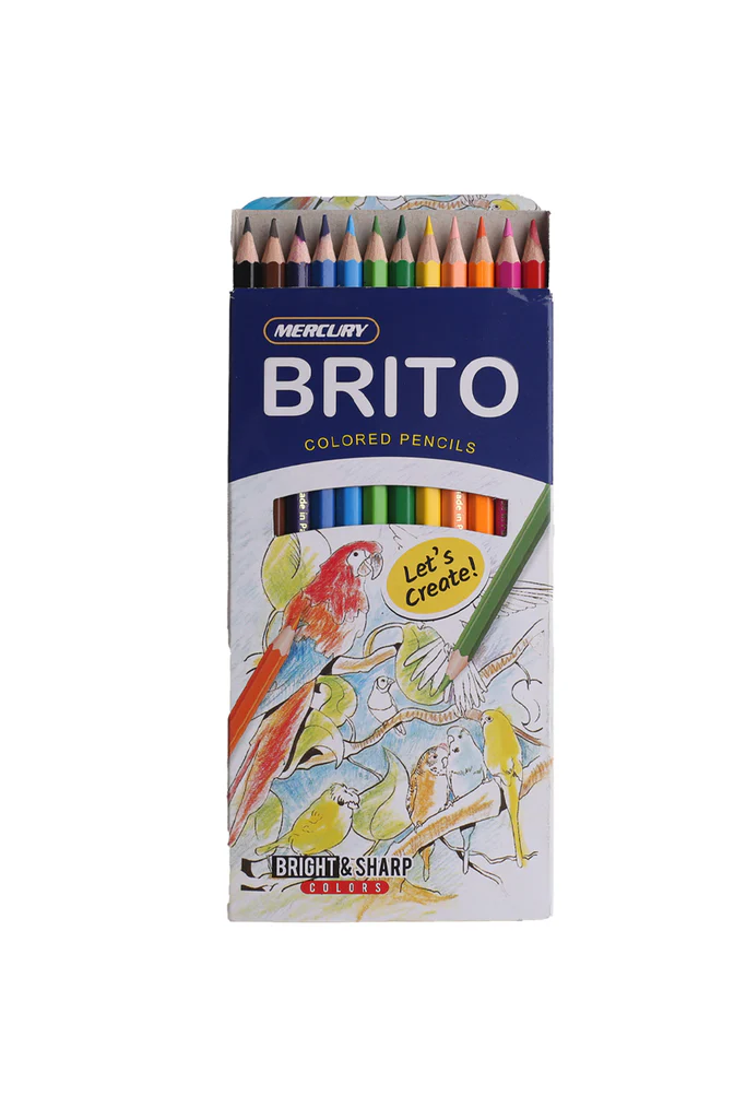 Mercury Brito 12 Colour Pencils Set – Full Size Box Pack