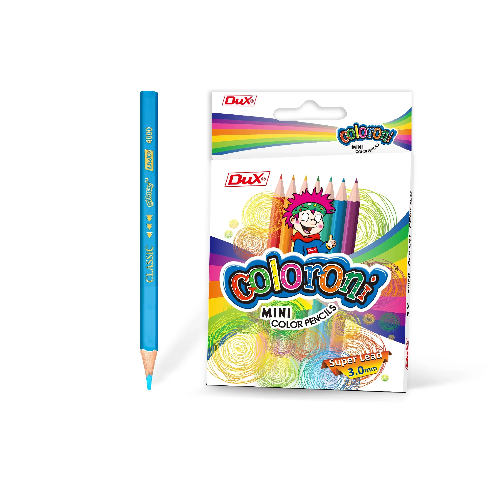 Dux Coloroni Mini Color Pencils - Pack of 12 (3.0mm Super Lead)