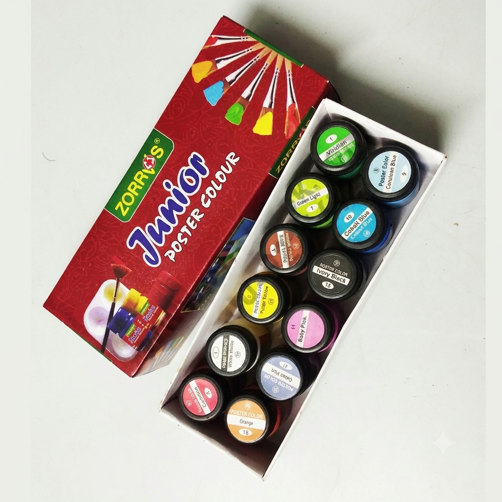 Zorros Junior Poster Colour Set – Pack of 12 Vibrant Mixable Shades