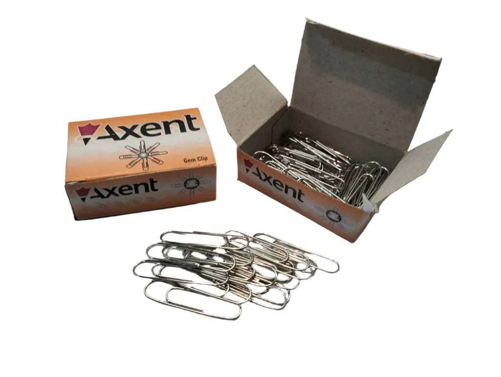 Axent Heavy-Duty Large Gem Paper Clips – 36mm High Capacity (Box of 60)
