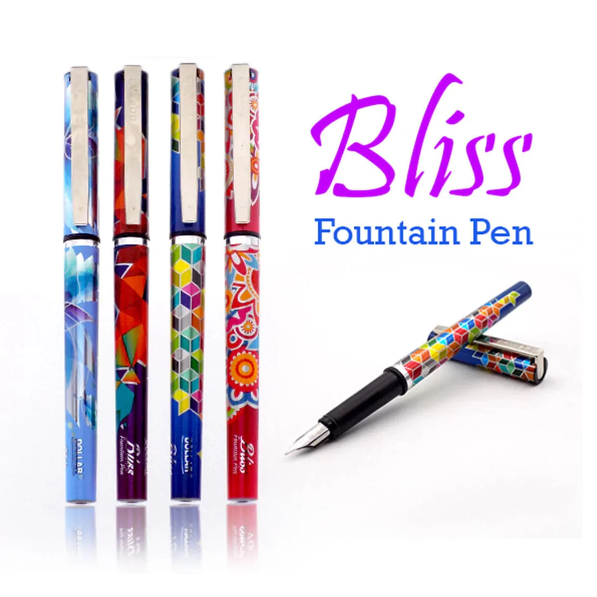 Dollar Bliss FP-1 Fountain Pen (Single Piece) – Vibrant Graphic Patterns