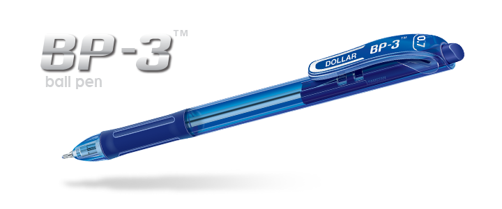 Dollar BP-3 Retractable Ballpoint Pen (0.7mm) — Blue / Black